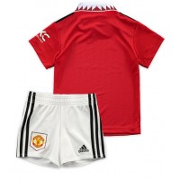 Manchester United Hjemmebanesæt Børn 2022-23 Kortærmet (+ Korte bukser)